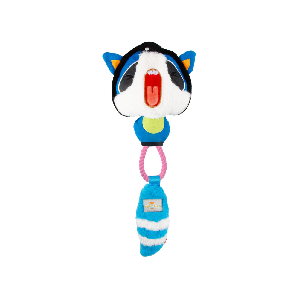 GiGwi Dog Toy Tug Hercules Blue Raccoon with Rope