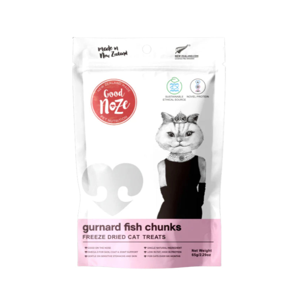 Good Noze Cat Freeze Dried Treats Gurnard Fish Chunks 65g
