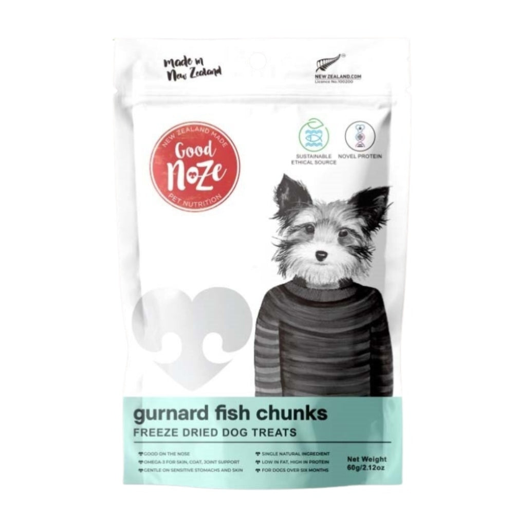 Good Noze Dog Freeze Dried Treats Gurnard Fish Chunks 60g