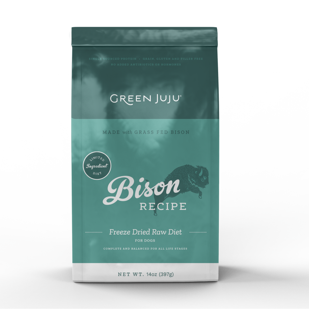 Green Juju Dog Freeze Dried Raw Diet Bison 14oz