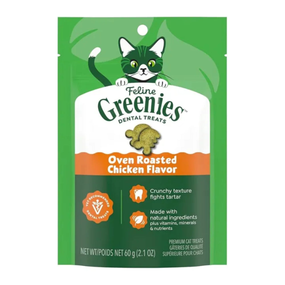 Greenies Cat Dental Treats - Oven-Roasted Chicken Flavor 2.1oz