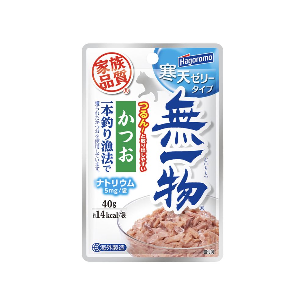 Hagoromo Cat Pouch Muichimotsu Pole & Line Katsuo with Agar 40g