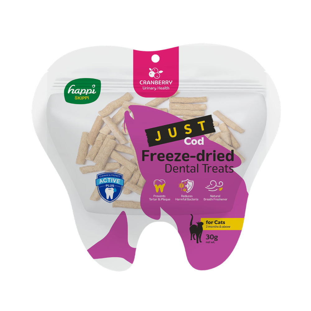 Happi Skippi Cat Dental Treats Just Freeze-Dried Cod & Cranberry 30g