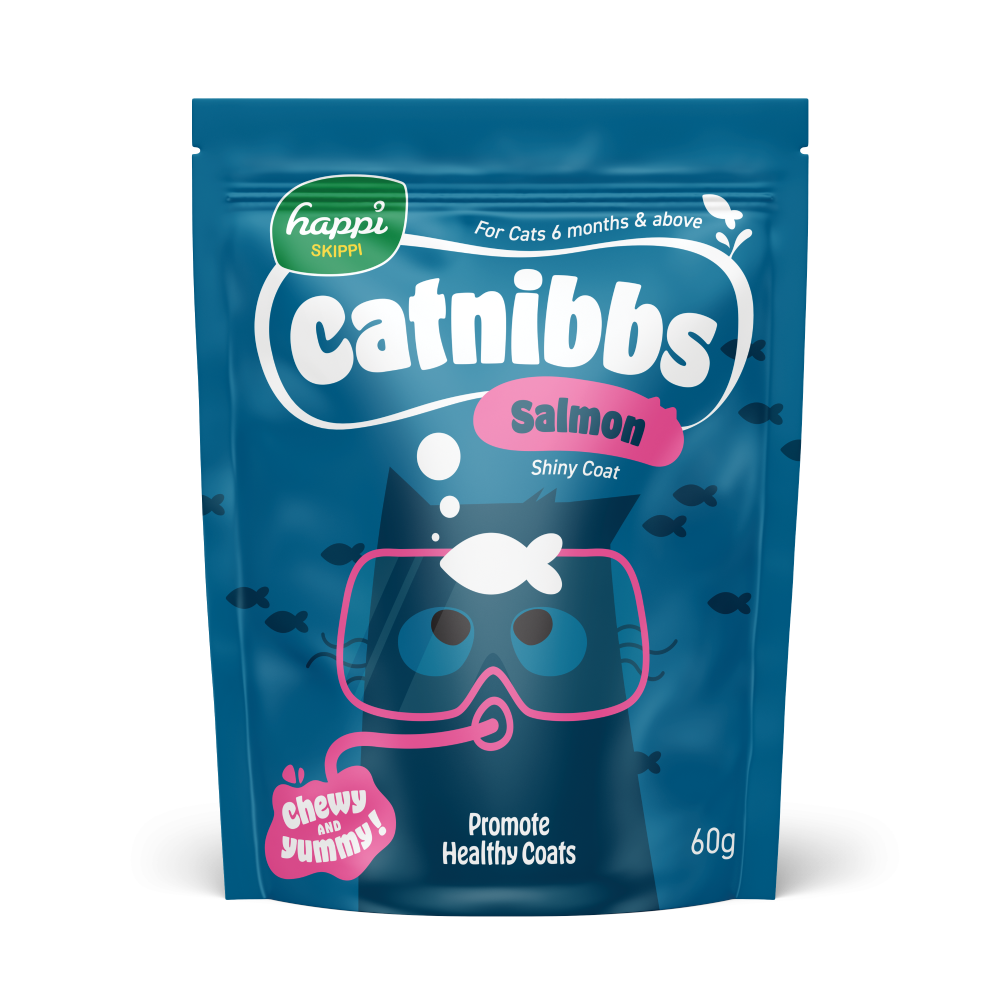 Happi Skippi Cat Treats Catnibbs Salmon Shiny Coat 60g