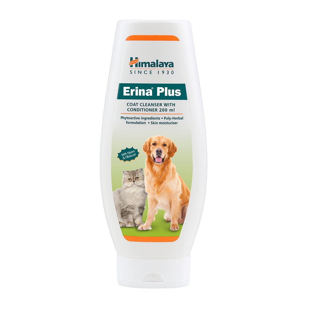 Himalaya Erina Plus Coat Cleanser with Conditioner for Dogs & Cats (Antibacterial & Antidandruff) 200ml