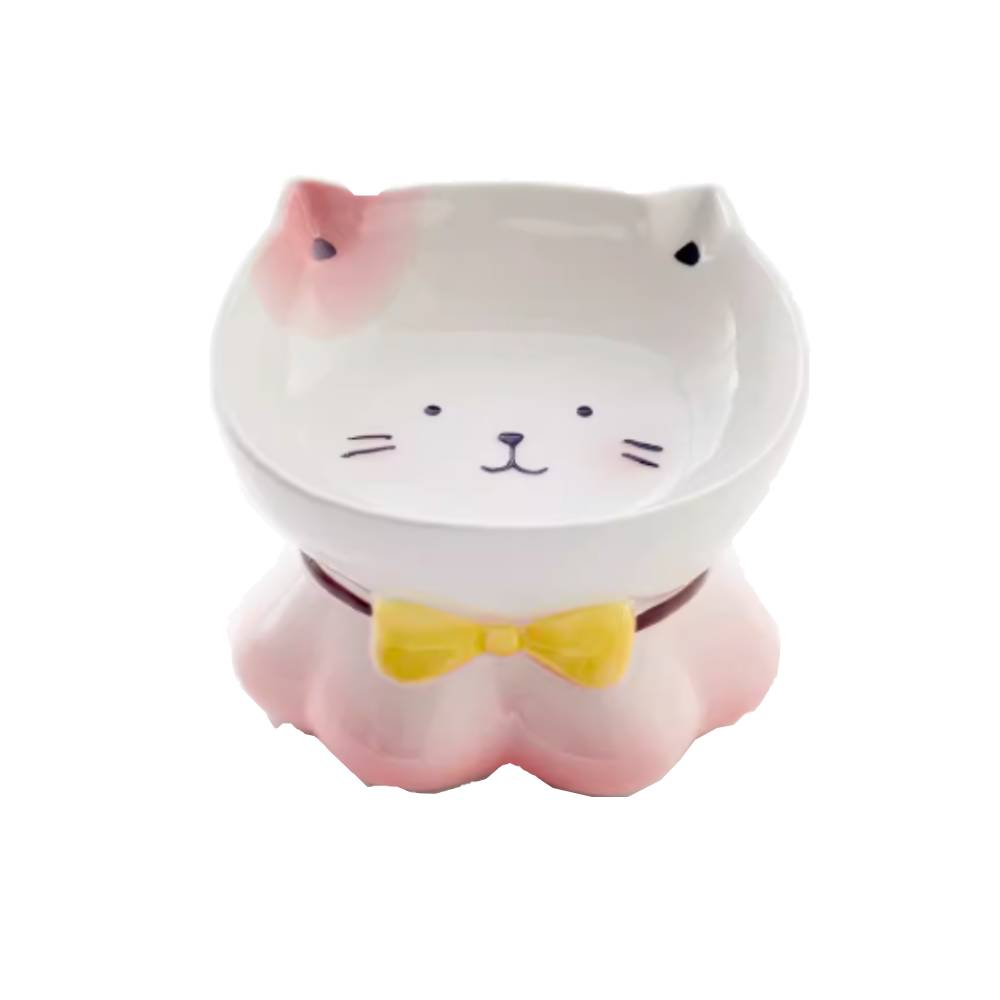 Hocc Fortune Cat Ceramic Raised Bowl L15.5cm x H14cm