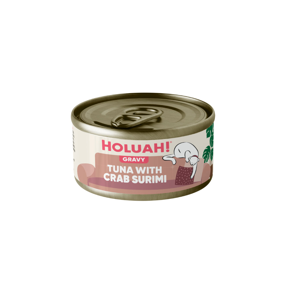 Holuah! Gravy Tuna with Crab Surimi Canned Cat Food 80g