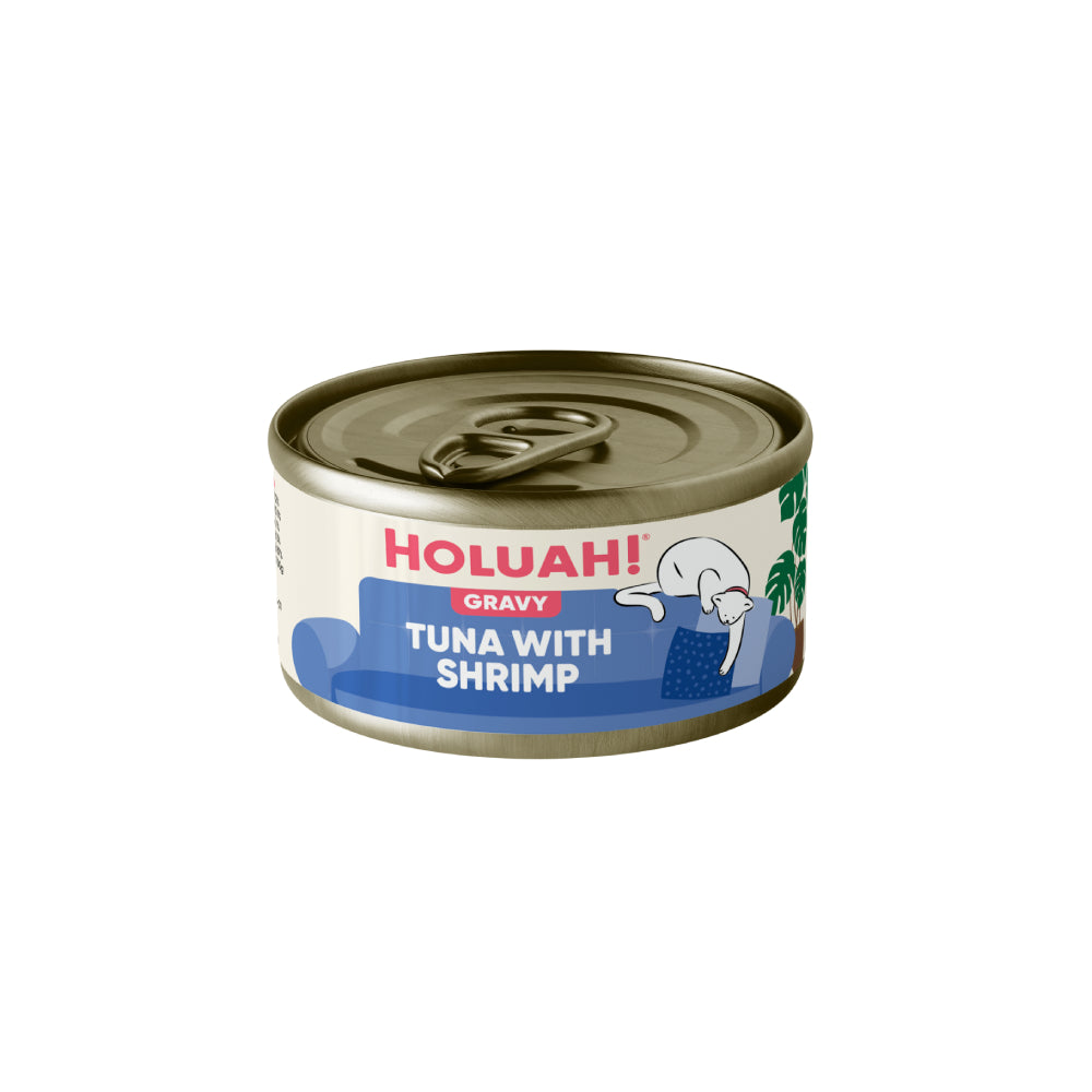 Holuah! Gravy Tuna with Shrimp Canned Cat Food 80g