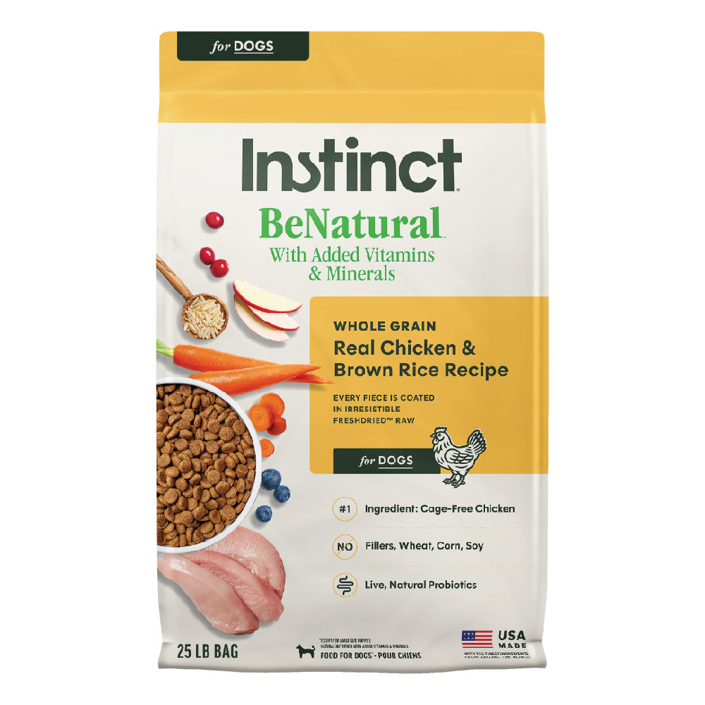 Instinct Be Natural Real Chicken & Brown Rice Recipe Dry Dog Food 25lb