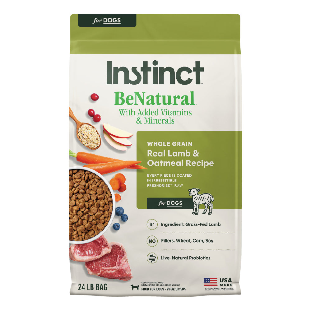 Instinct Be Natural Real Lamb & Oatmeal Recipe Dry Dog Food 24lb