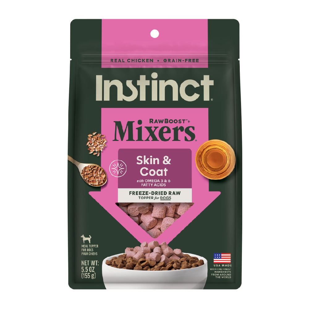Instinct Raw Boost Mixers Grain-Free Skin & Coat Freeze-Dried Raw Dog Food Topper 5.5oz