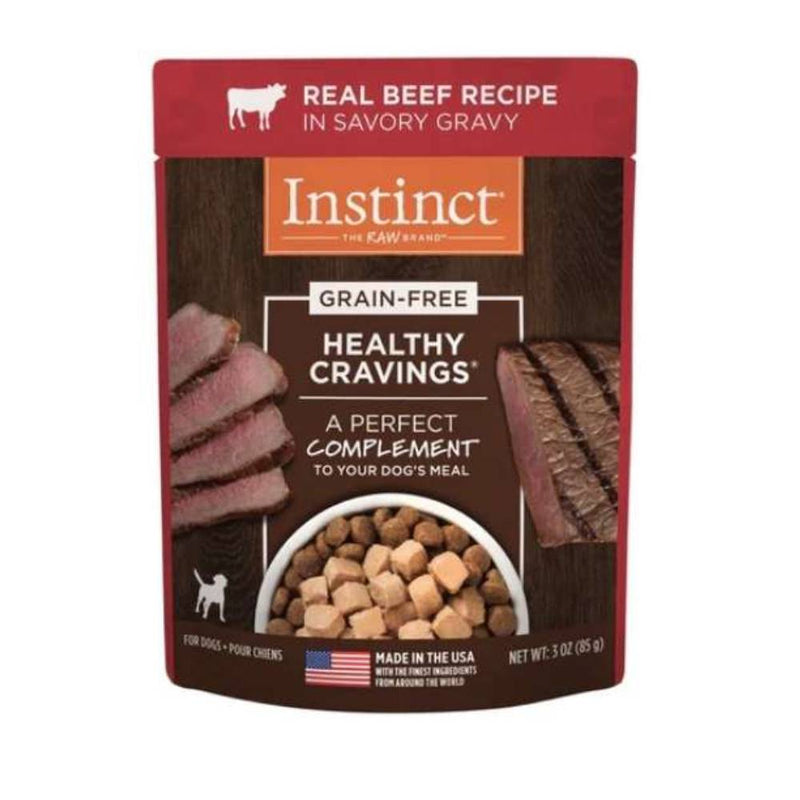 Instinct The Raw Brand Dog Pouch Healthy Cravings Grain-Free Real Beef 3oz