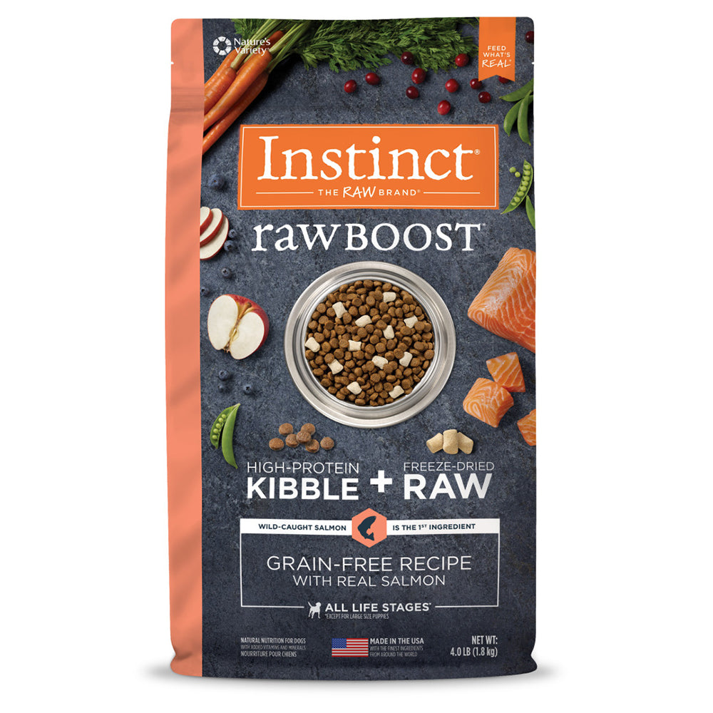 Instinct The Raw Brand Dog Raw Boost Kibble + Raw Wild Caught Salmon 4lb