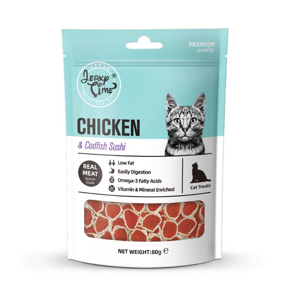 Jerky Time Cat Chicken & Codfish Sushi 80g