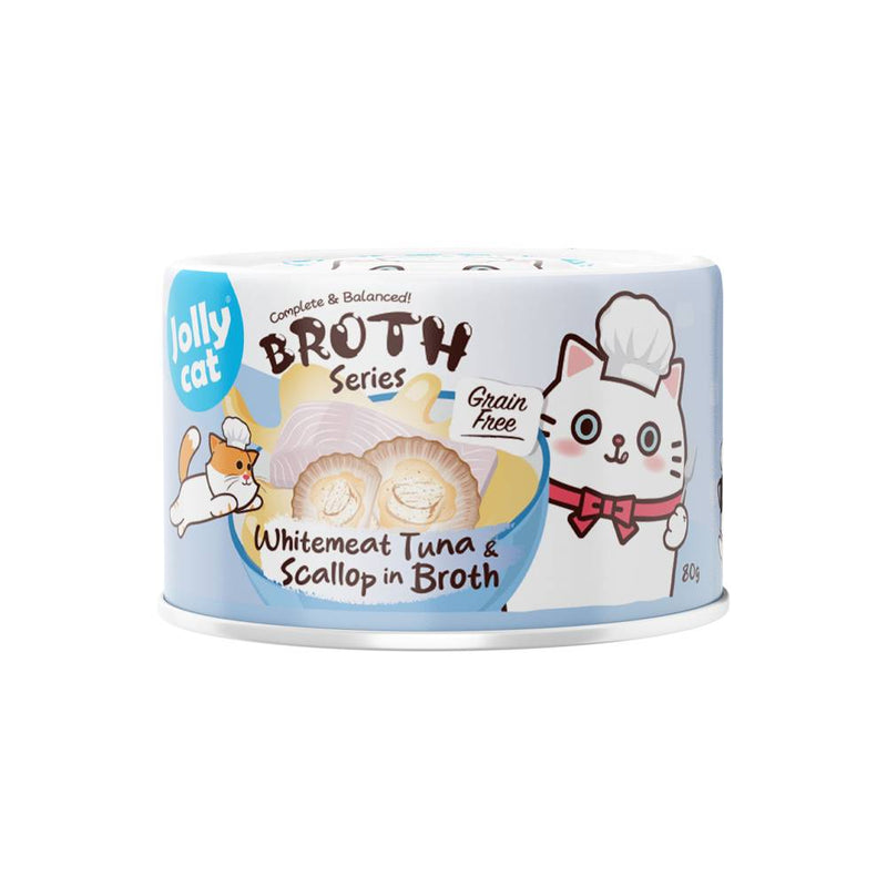 Jolly Cat Complete & Balanced Broth Series Whitemeat Tuna & Scallop in Broth 80g