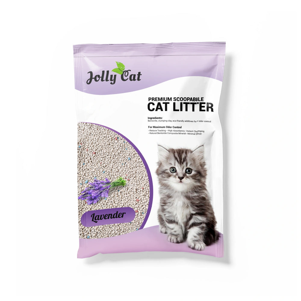 Jolly Cat Premium Scoopable Bentonite Lavender Clumping Cat Litter 10L 7kg front of pack