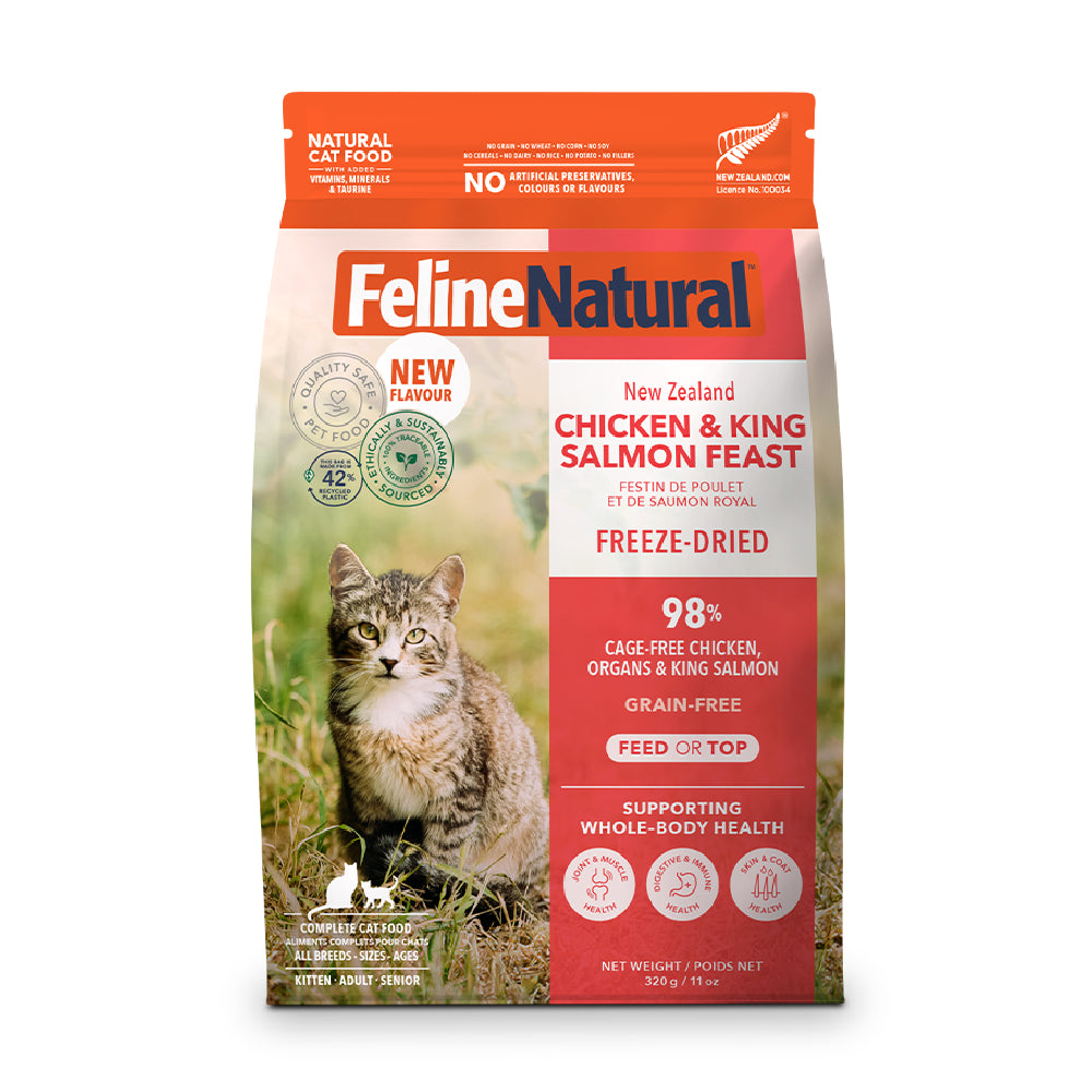 K9 Feline Natural Freeze Dried Chicken & King Salmon Feast 320g
