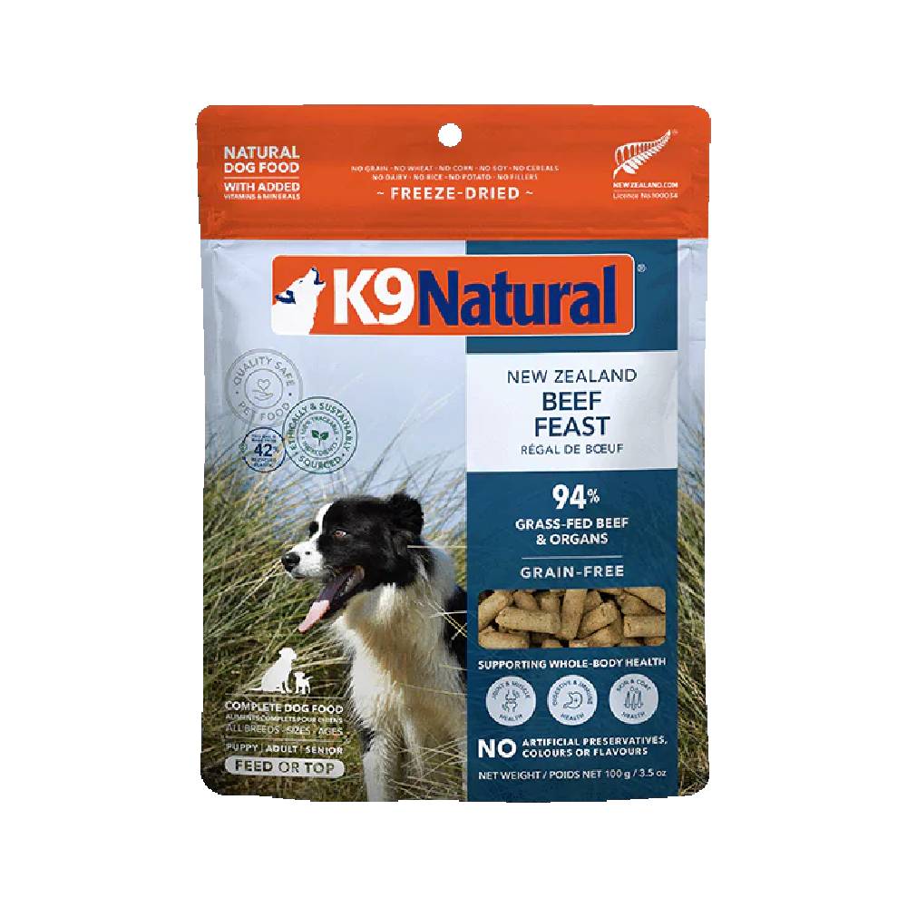 K9 Natural Dog Freeze Dried NZ Grass-Fed Beef Feast Toppers 100g