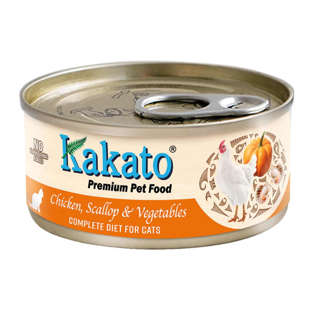 Kakato Premium Cat Food Complete Diet - Chicken, Scallop & Vegetables 70g