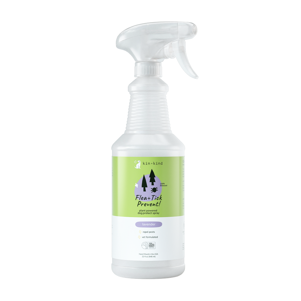 Kin + Kind Dog Flea + Tick Prevent! Protect Spray Lavender 32oz