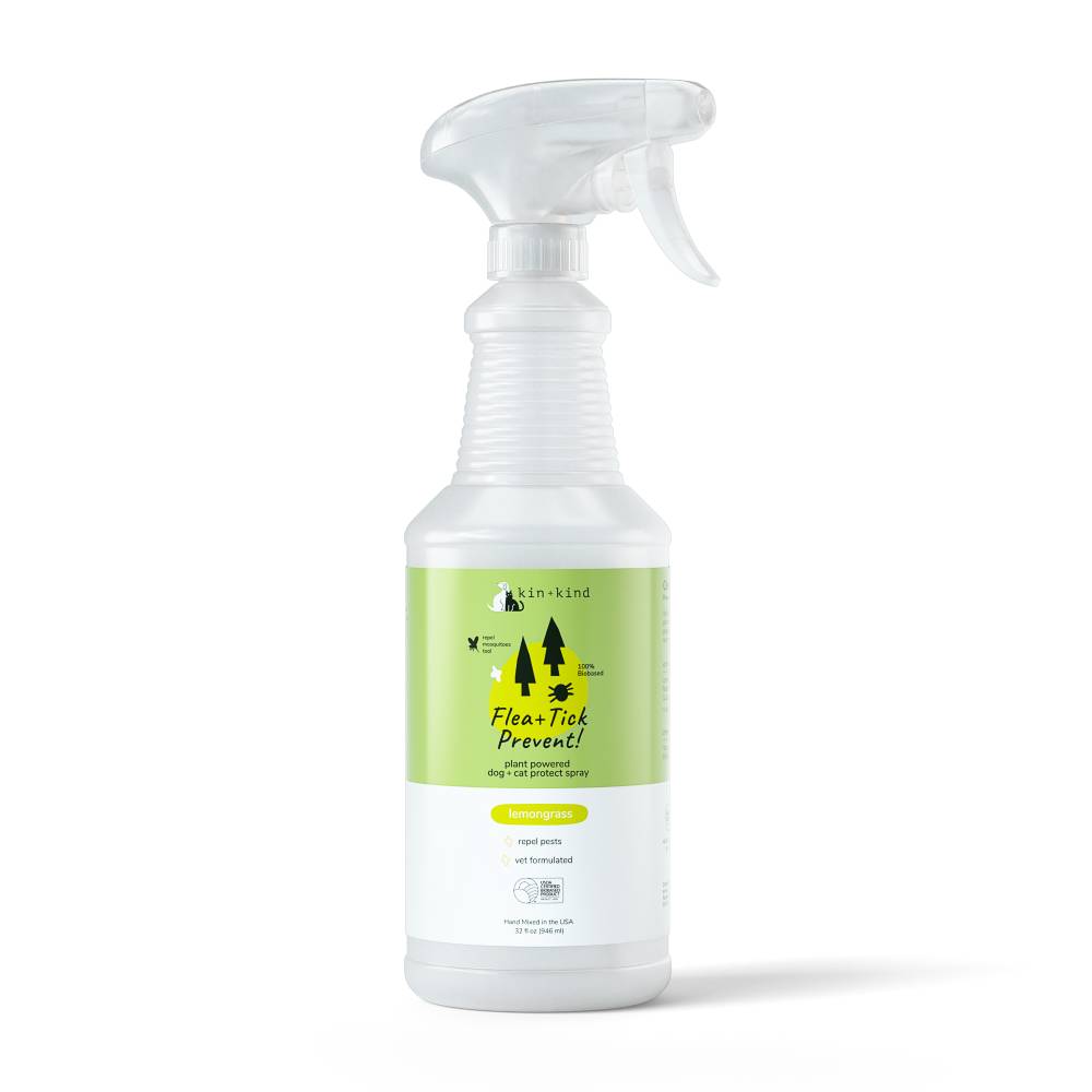 Kin Kind Dog Cat Flea Tick Prevent Protect Spray Lemongrass 32o