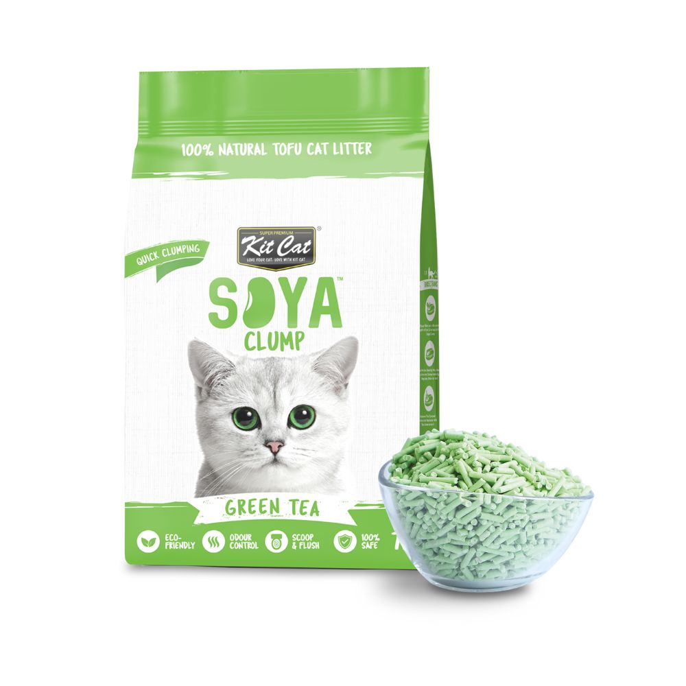Kit Cat Soybean Litter Soya Clump Green Tea Clumping Cat Litter 7L