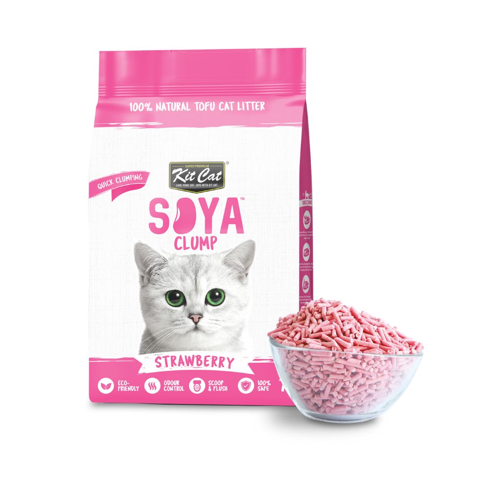 Kit Cat Soybean Litter Soya Clump Strawberry Clumping Cat Litter 7L