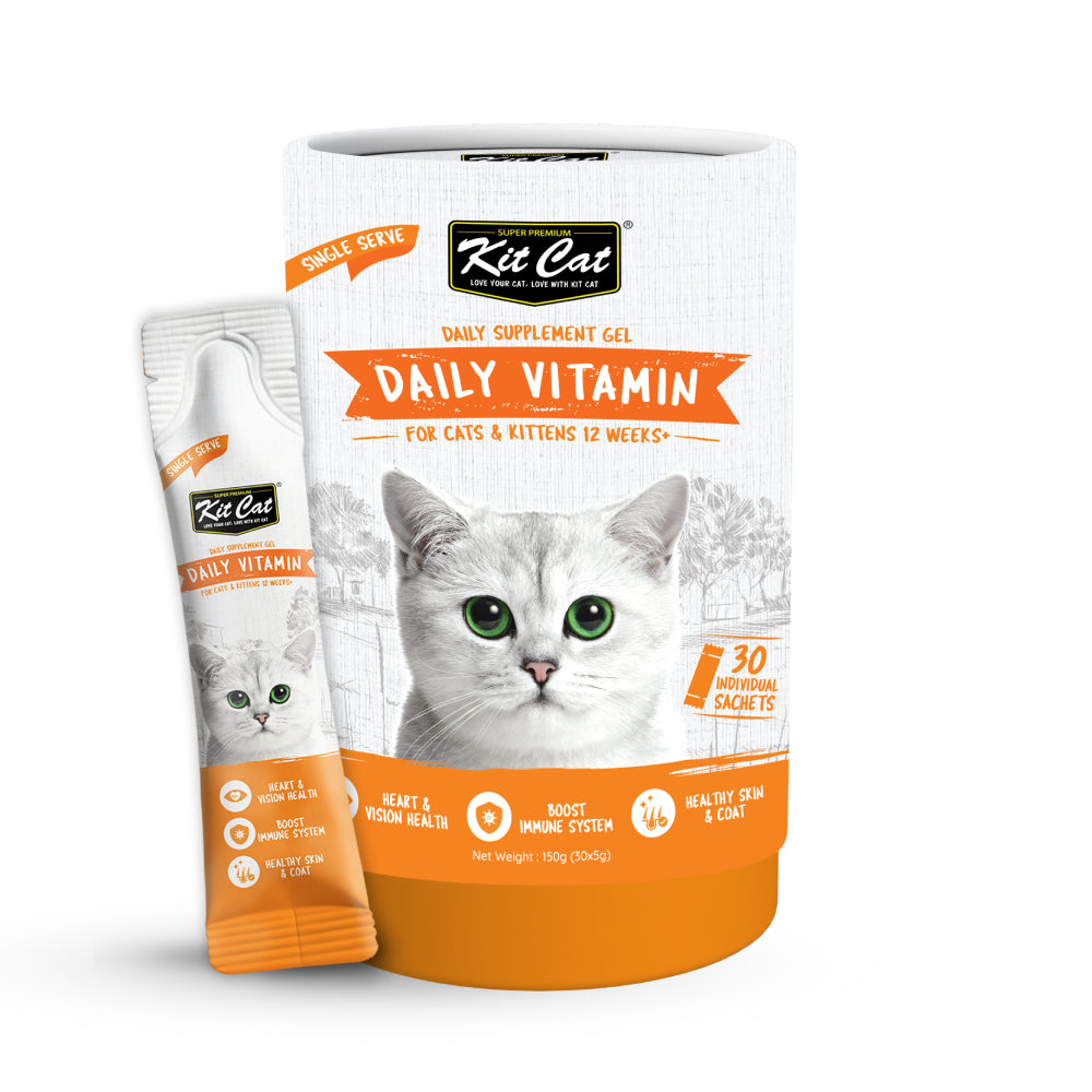 Kit Cat Daily Supplement Gel For Cats & Kittens - Daily Vitamin (30 x 5g)