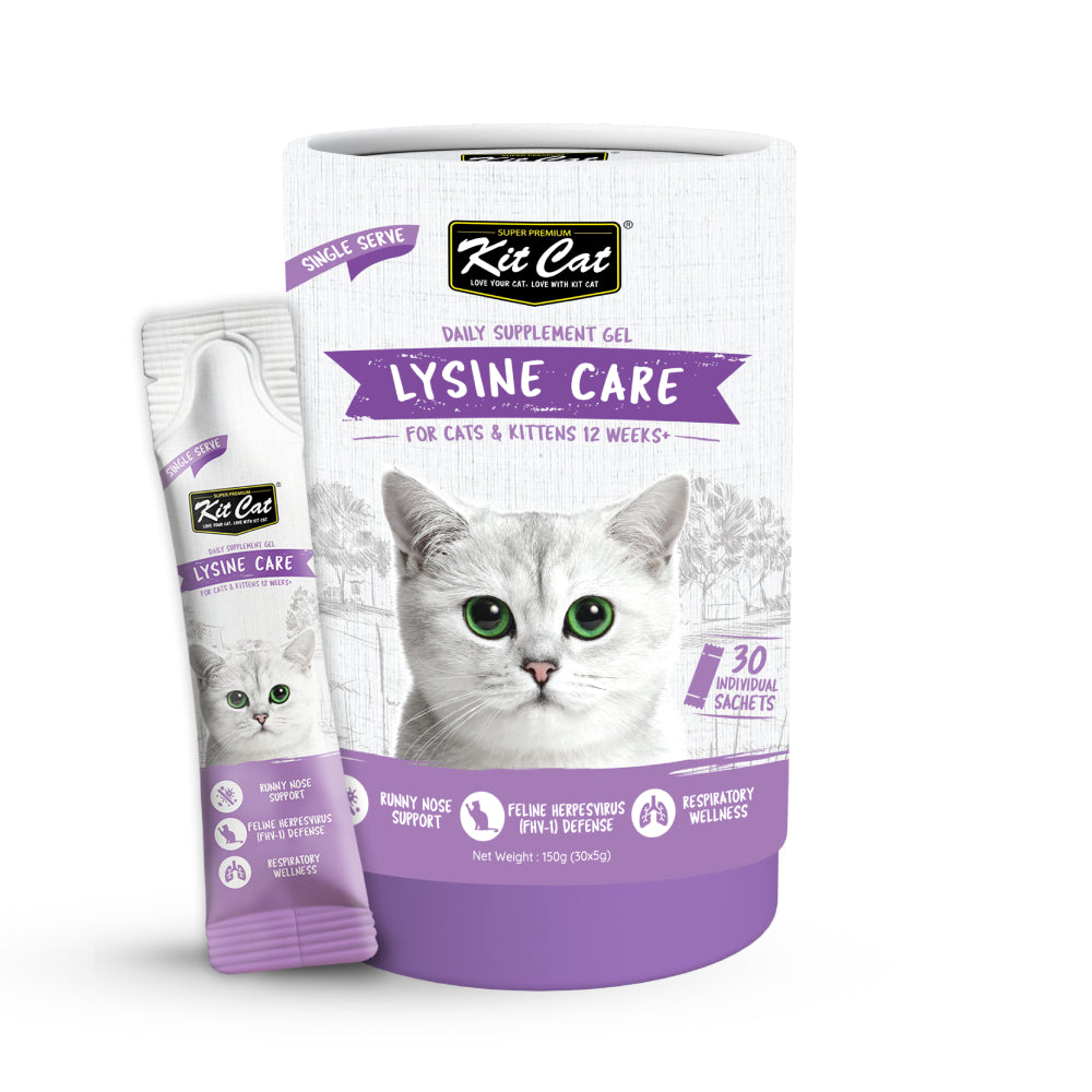 Kit Cat Daily Supplement Gel For Cats & Kittens - Lysine Care (30 x 5g)