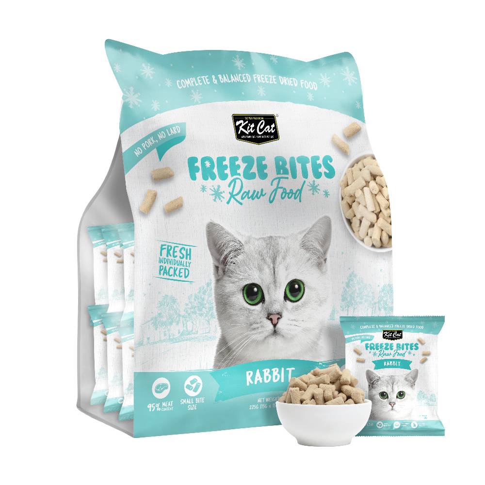 Kit Cat Freeze Bites Raw Food Rabbit 225g (15g x 15)