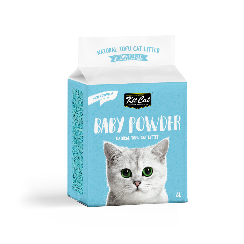 Kit Cat Natural Tofu 1.5mm Baby Powder Clumping Cat Litter 6L