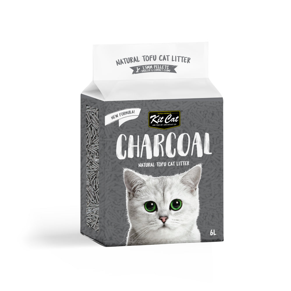 Kit Cat Natural Tofu 1.5mm Charcoal Clumping Cat Litter 6L