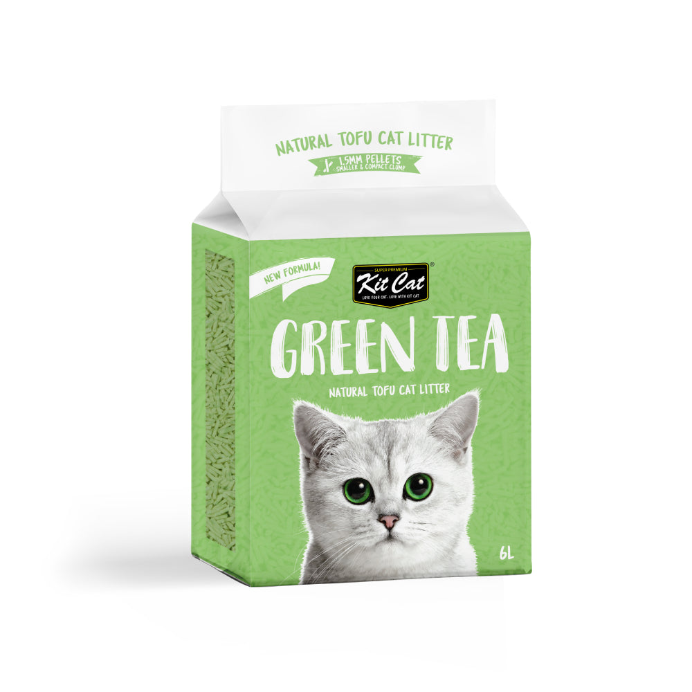 Kit Cat Natural Tofu 1.5mm Green Tea Clumping Cat Litter 6L