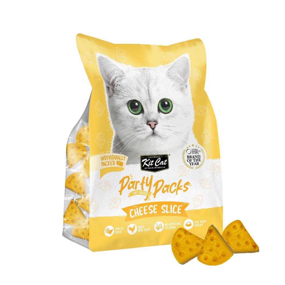 Kit Cat Party Packs Cheese Slices Freeze Dried Cat Treats 30g