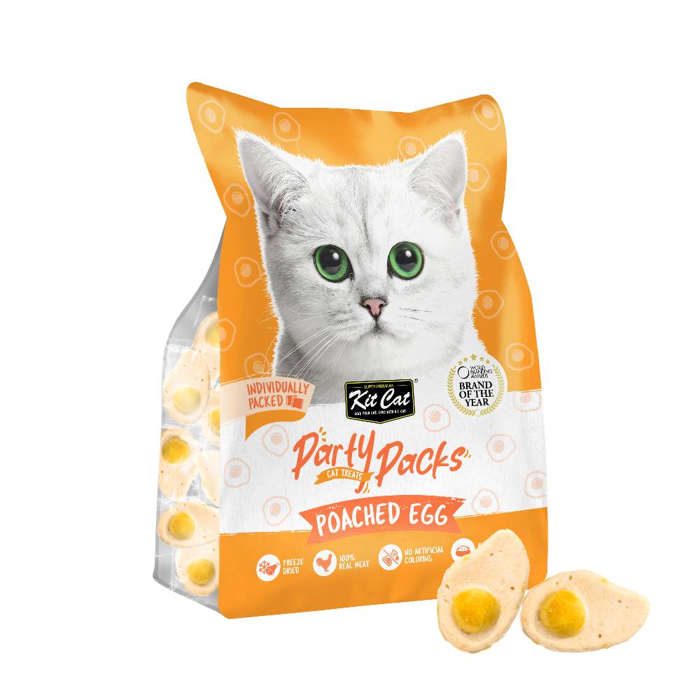 Kit Cat Party Packs Freeze Dried Treats Poached Egg 30g