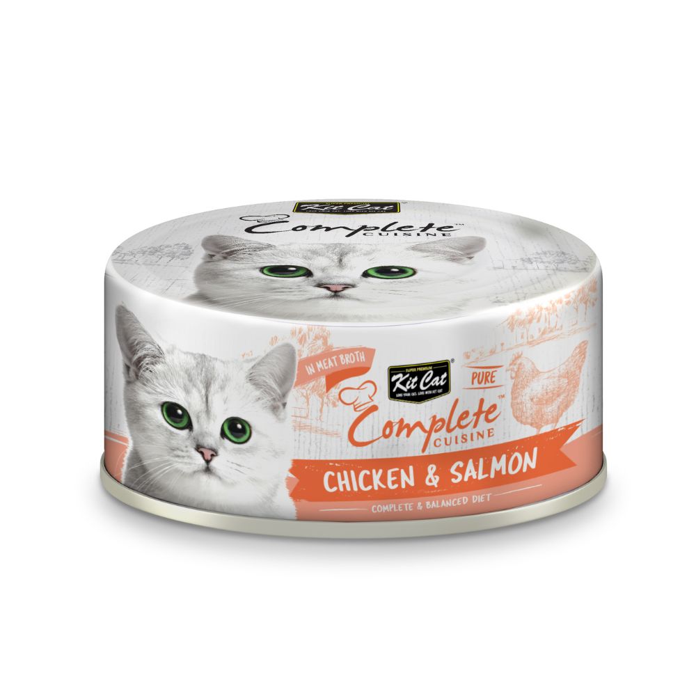 Kit Cat Pure Complete Cuisine Chicken & Salmon In Meat Broth 70g