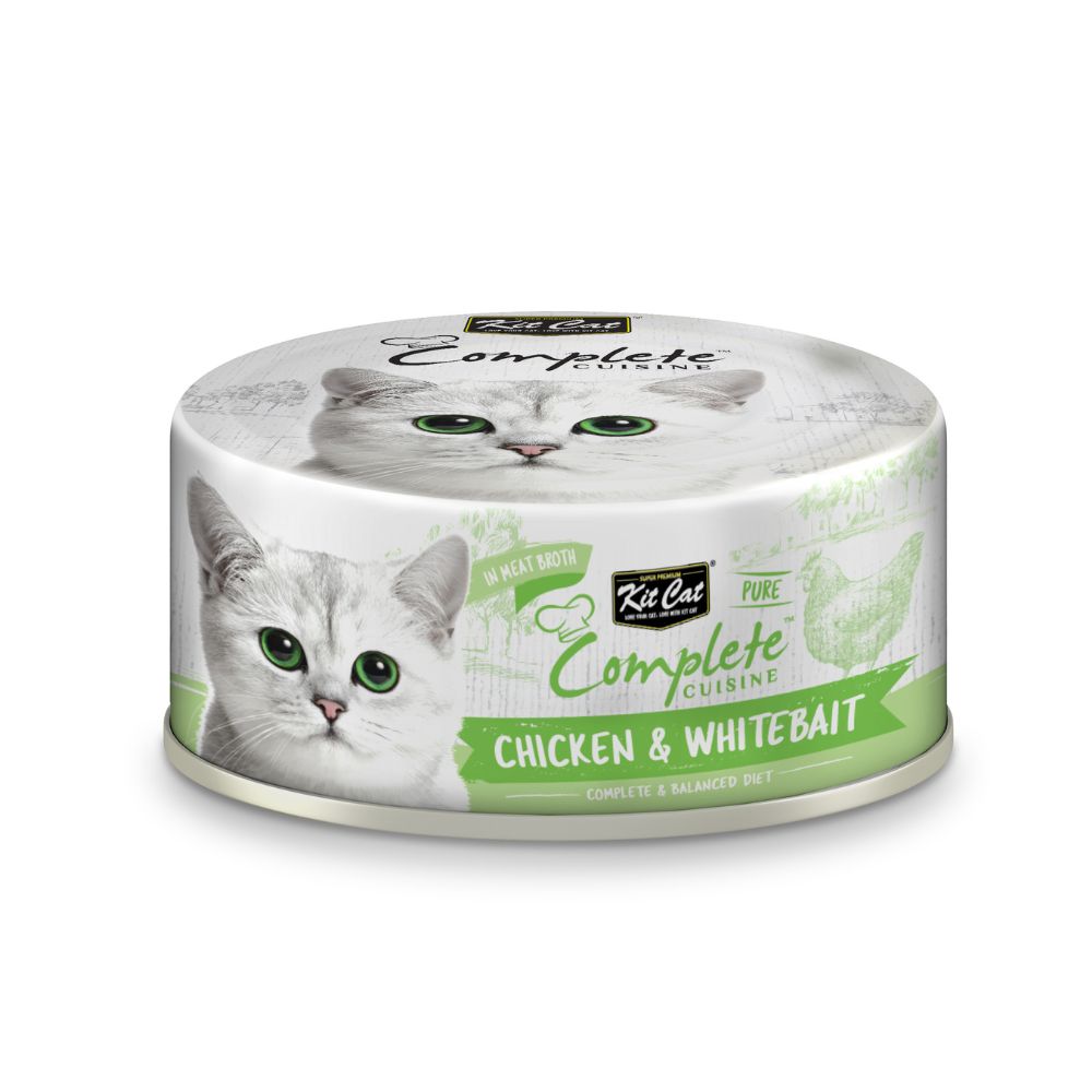 Kit Cat Pure Complete Cuisine Chicken & Whitebait In Meat Broth 70g