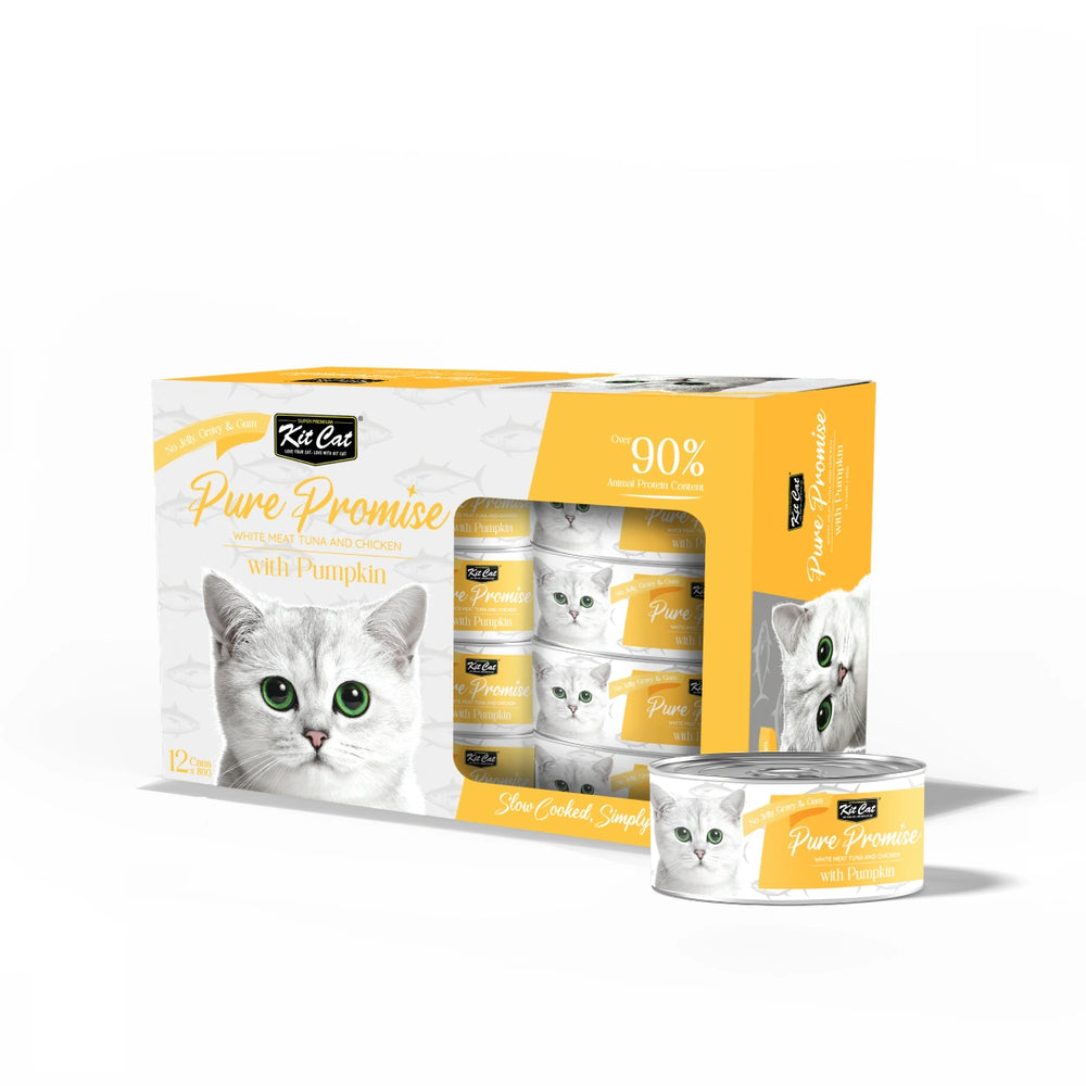 Kit Cat Pure Promise Natural Slow-Cooked Tuna & Pumpkin Canned Cat Food 80g x 12