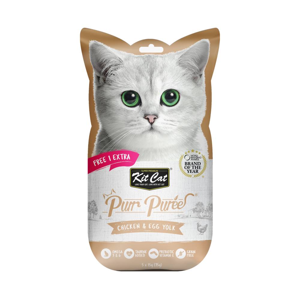 Kit Cat Purr Puree Chicken & Egg Yolk (5 x 15g)