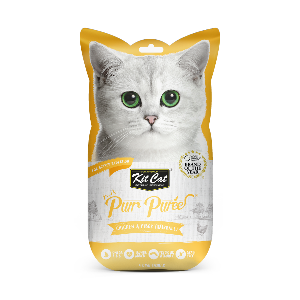 Kit Cat Purr Puree Chicken & Fiber 60g (4 x 15g)