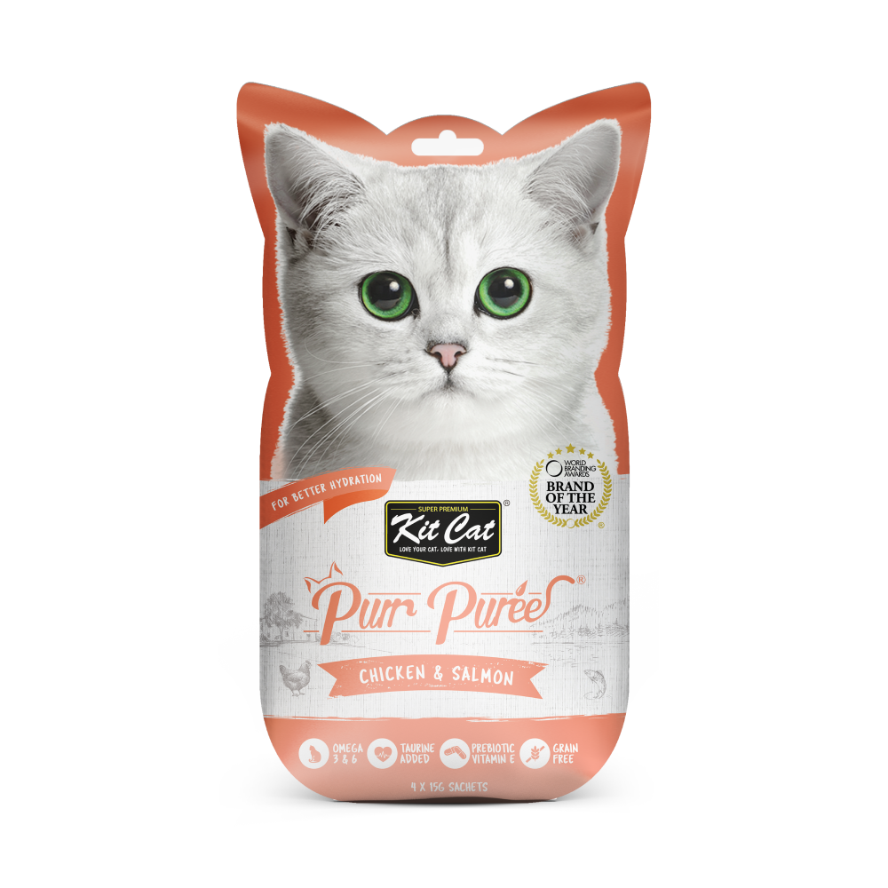 Kit Cat Purr Puree Chicken & Salmon 60g (4 x 15g)