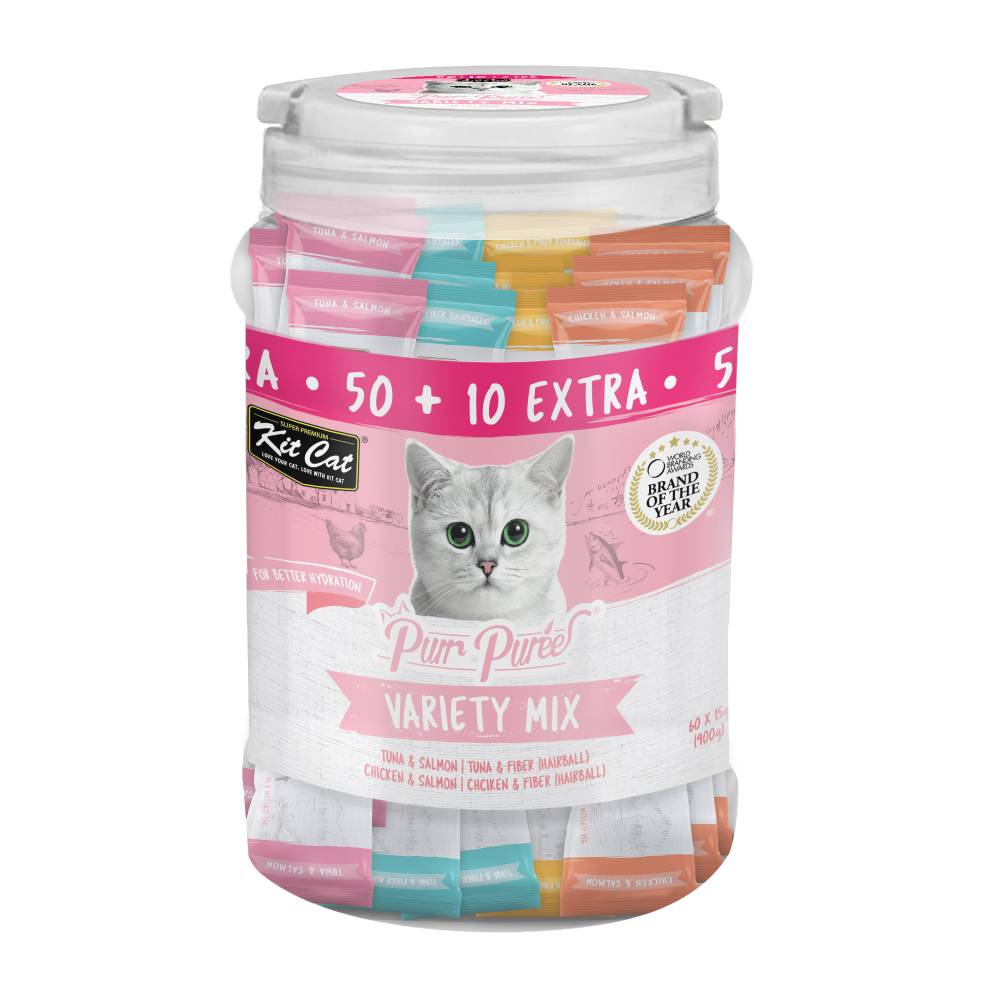 Kit Cat Purr Puree Liquid Variety Mix (60 x 15g)