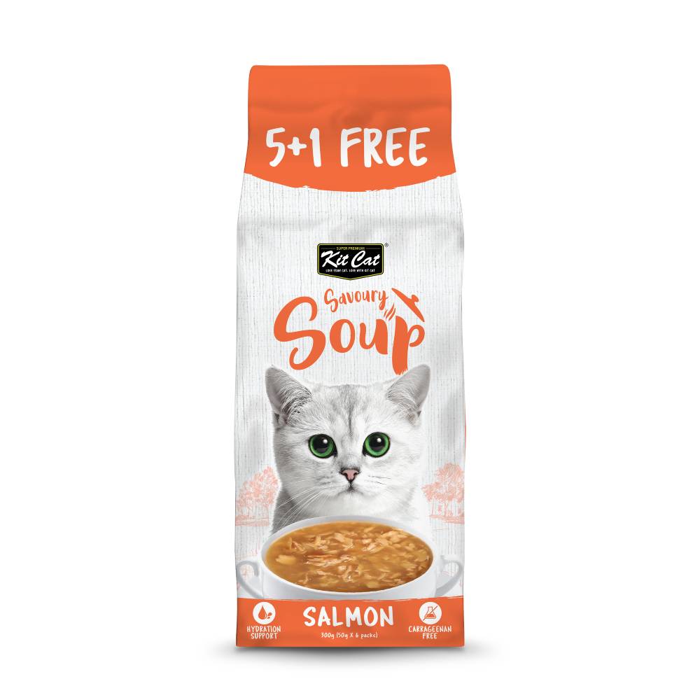 Kit Cat Savoury Soup Wet Food Pouches Salmon (6 x 50g)