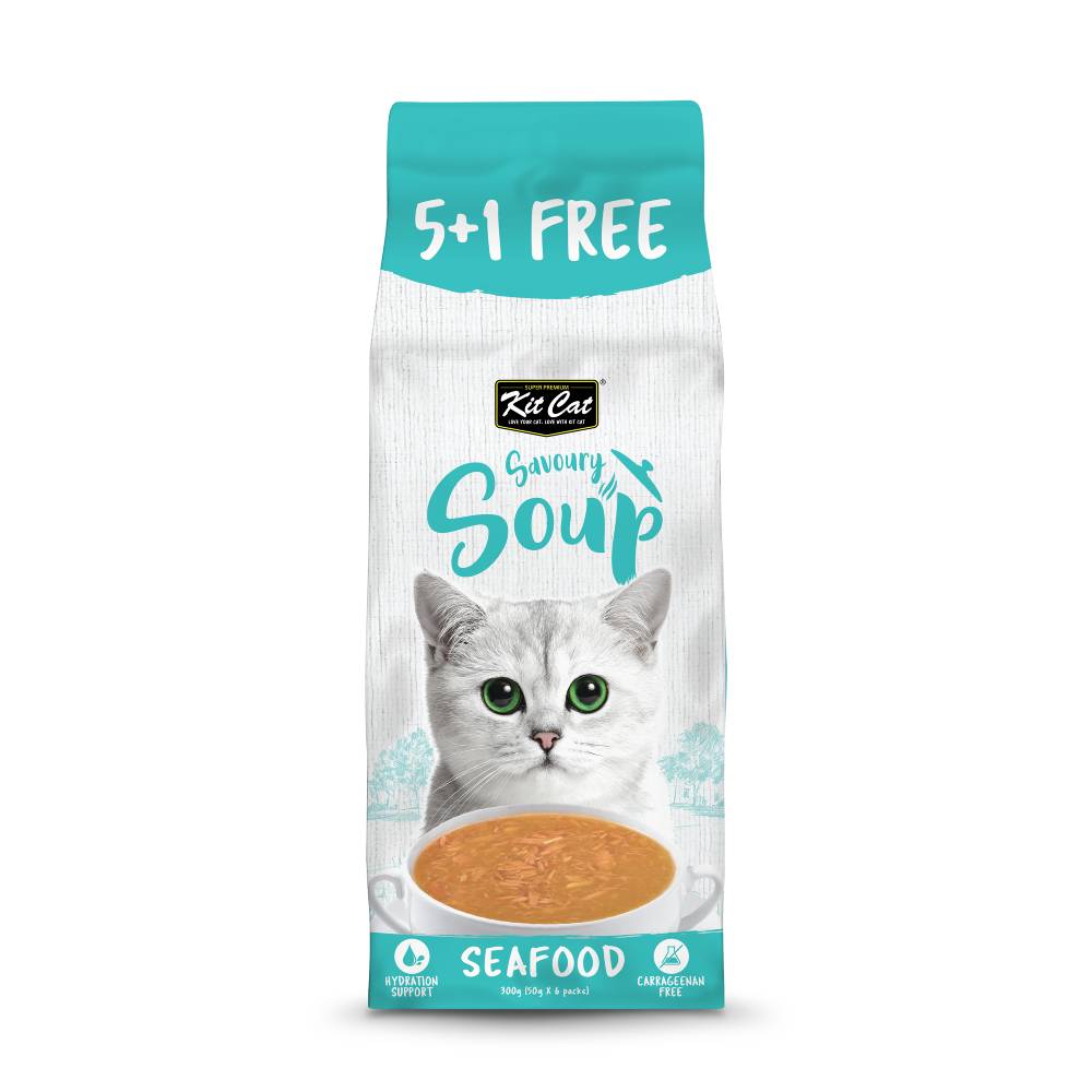 Kit Cat Savoury Soup Wet Food Pouches Seafood (6 x 50g)