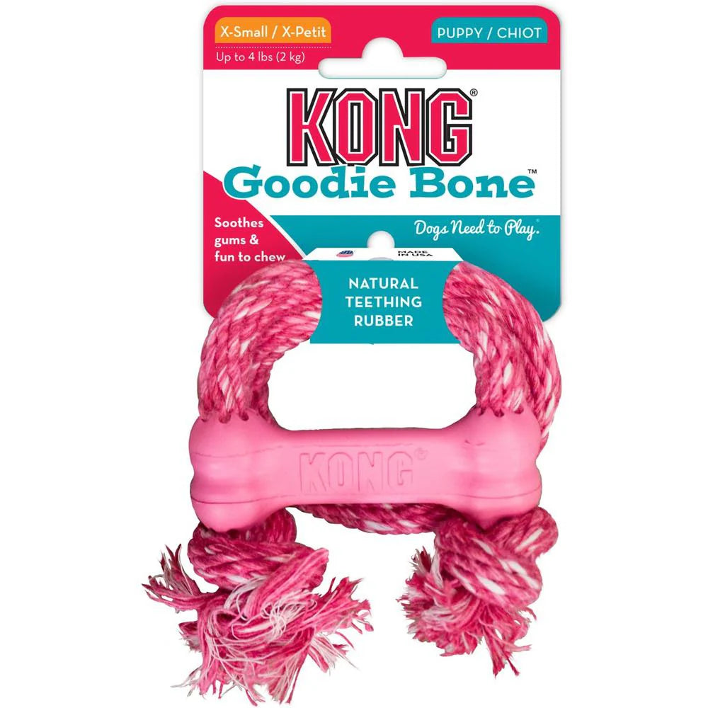 Kong Dog Puppy Goodie Bone with Rope XS (KP51)