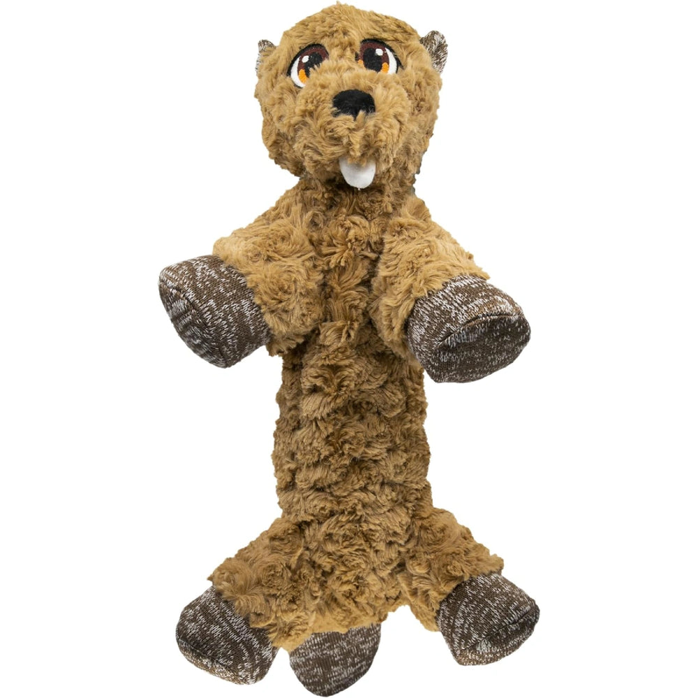 Kong Medium Low Stuff Flopzie Beaver dog plush toy