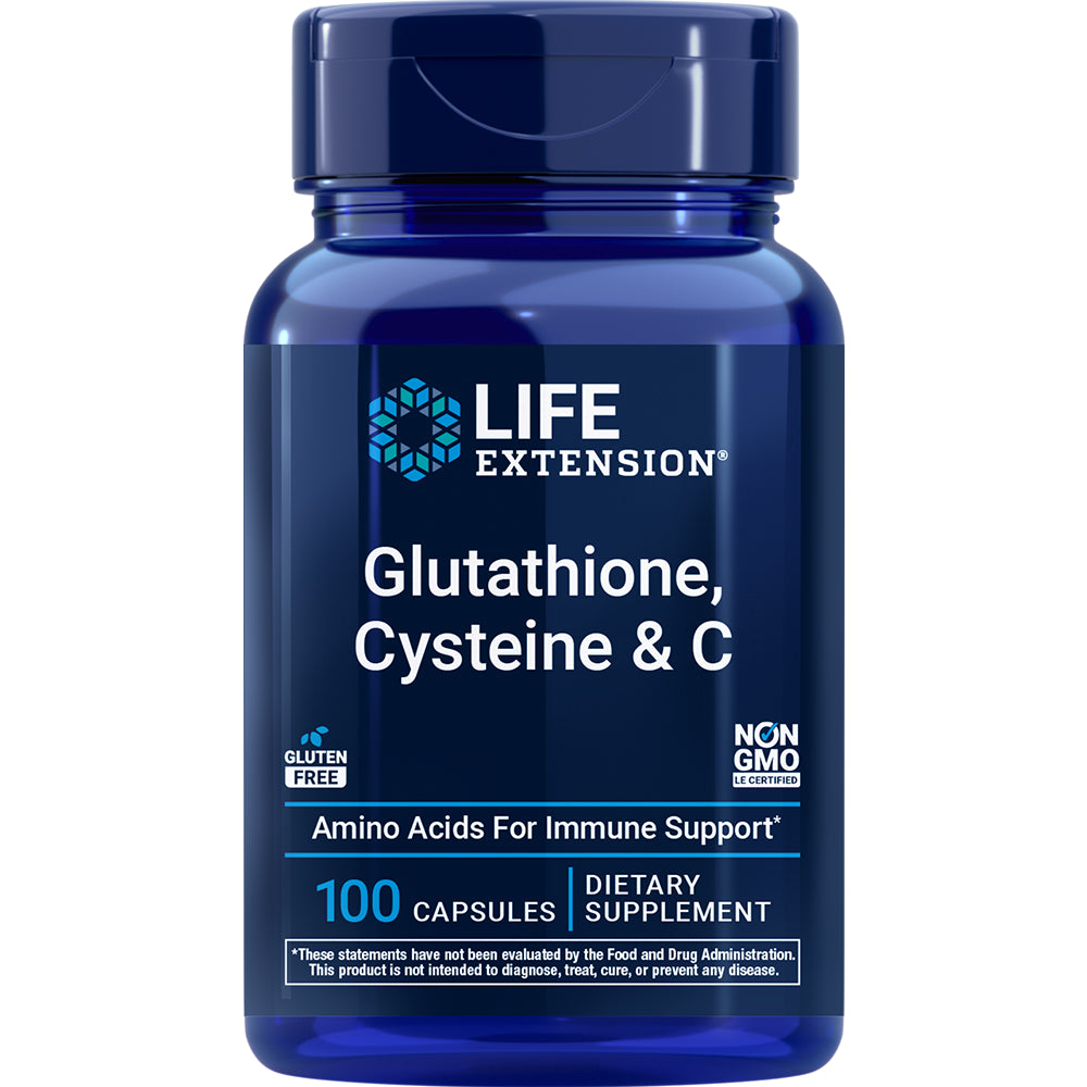 Life Extension Glutathione Cysteine & C 100 capsules front of pack