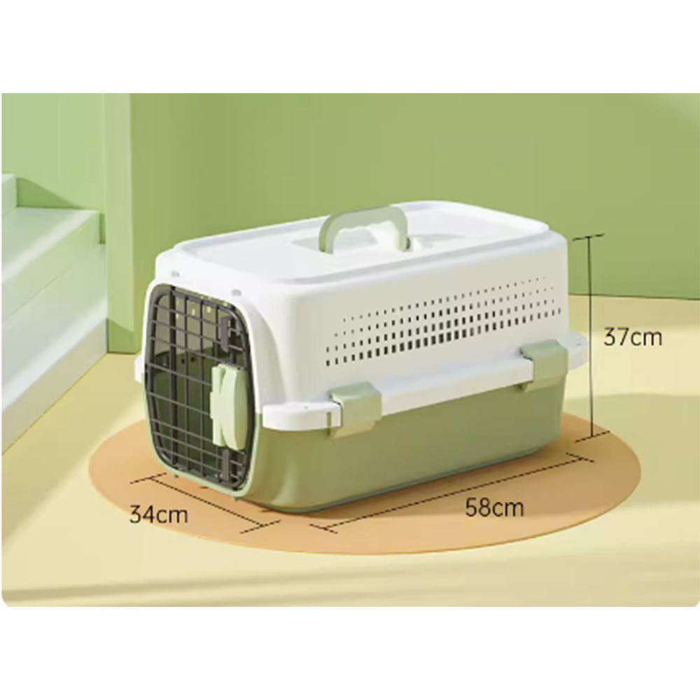 MaiShi Travel Pet Crate L - L58cm x B34cm x H37cm - Green