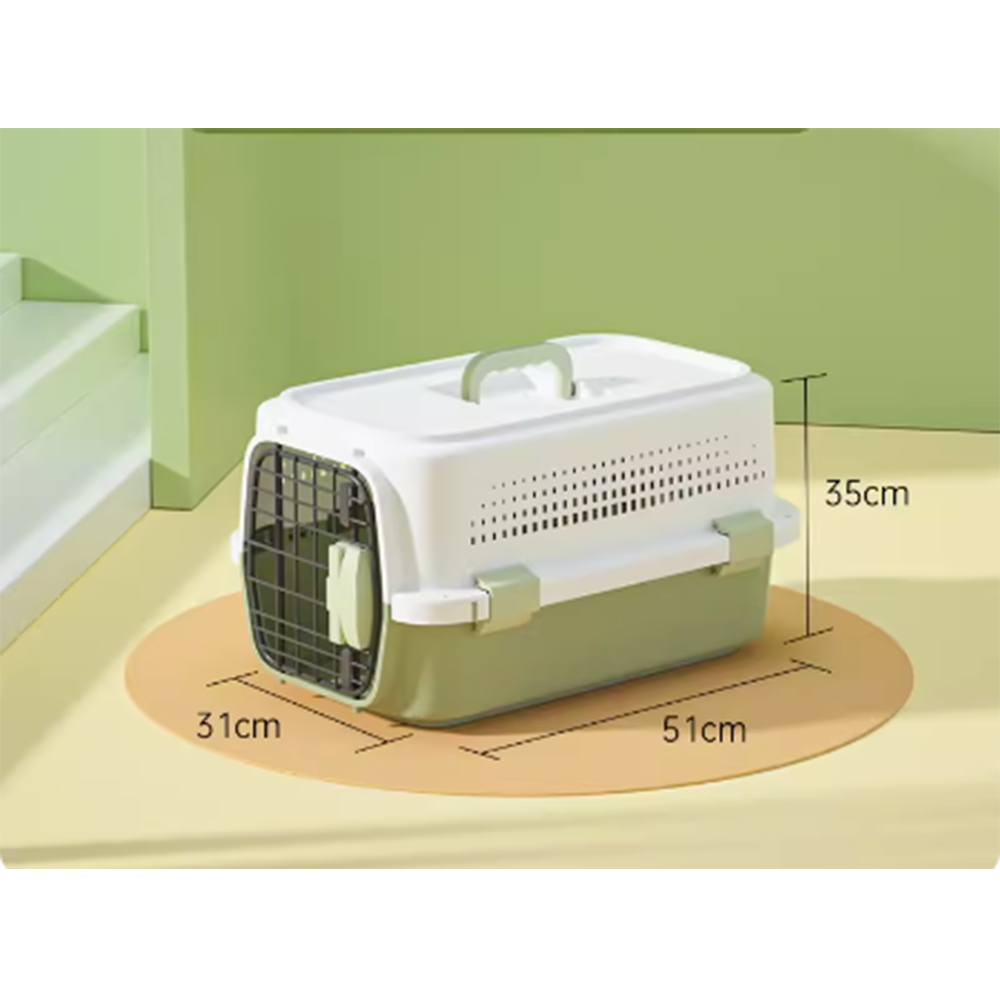 MaiShi Travel Pet Crate M - L51cm x B31cm x H35cm - Green