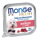 Monge Fresh - Beef Pate With Chunkies Tray Dog Food 100g